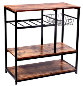 Kitchen Baker's Rack Rolling Storage Shelf Stand Organizer Workstation;  31.5Ã—15.75Ã—32.25 Inches