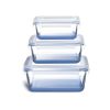 Set of 3 Glass Nestable Food Storage Containers - Navy