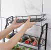 Black Four Tier Kitchen Seasoning Storage Rack Counter Organizer Spice Rack Shelf for Seasoning Jars,Spice Jars Sauce Bottles KJZWJ018-4HEI YF