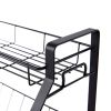 Black Four Tier Kitchen Seasoning Storage Rack Counter Organizer Spice Rack Shelf for Seasoning Jars,Spice Jars Sauce Bottles KJZWJ018-4HEI YF