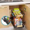 Under sink bracket; 2nd floor bathroom; kitchen; pull-out metal shelf organizer; black