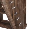 Kitchen Island Cart on Wheels with Adjustable Shelf and 5 Wine Holders; Storage Cart for Dining Room (Brown)