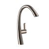 Single Handle High Arc Brushed Nickel Pull Out Kitchen Faucet; Stainless Steel Kitchen Sink Faucets with Pull Down Sprayer