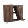 Kitchen Island Cart on Wheels with Adjustable Shelf and 5 Wine Holders; Storage Cart for Dining Room (Brown)