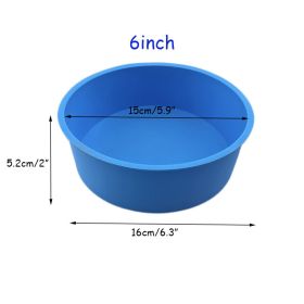 Round Silicone Egg Baking Pans; Cup Pastry Muffins Cake Molds; Baking Accessories; Silicone Molds (Color: Blue)