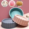 1pc Silicone Charlotte Cake Pan; Reusable Round Baking Molds For Strawberry Shortcake Cheesecake Brownie Tart Pie; 7.68*2.4in