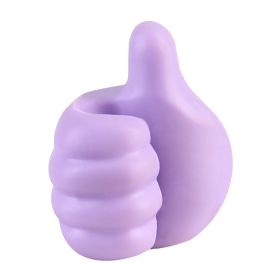 Silicone Thumb Wall Hook Creative Adhesive Thumb Cable Clip Key Hook Wall Hangers for Data Cable Earphone Belt hat Key Storage (type: Purple 12 packs)