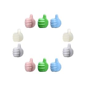 Silicone Thumb Wall Hook Creative Adhesive Thumb Cable Clip Key Hook Wall Hangers for Data Cable Earphone Belt hat Key Storage (type: Mixed Colors 10 packs)