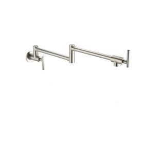 Wall Mount Kitchen Stove Faucet (Color: Brushed Nickel)