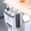 Kitchen Trash Can Plastic Collapsible, Wall Mounted for Cabinet Door Hanging Garbage Bin